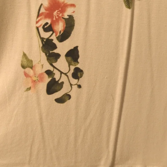 Spring Floral Cream Colored Tee - Picture 7 of 7